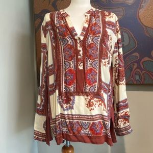 Anthropologie paisley tunic blouse